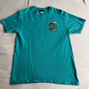 Santa Cruz Skateboards Aqua Short Sleeve Tee Size S. Used.
